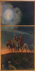 ライプツィヒc.1910で出版された「Festkalender」のイラストの3つのマギ